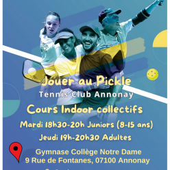Pickleball Jeunes Indoor -  Cours collectif